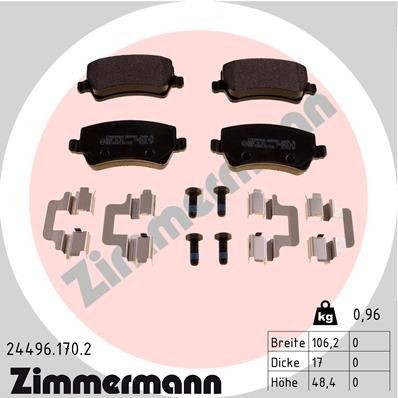 ZIMMERMANN Bromsbelägg 24496.170.2 24496.170.2 ZIMMERMANN bromsbelägg sport LAND ROVER DISCOVERY