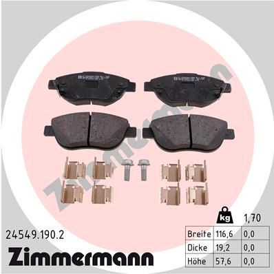 ZIMMERMANN Τακάκια φρένων 24549.190.2 Τακάκια ZIMMERMANN CROSSLAND X 24549.190.2 φθηνά