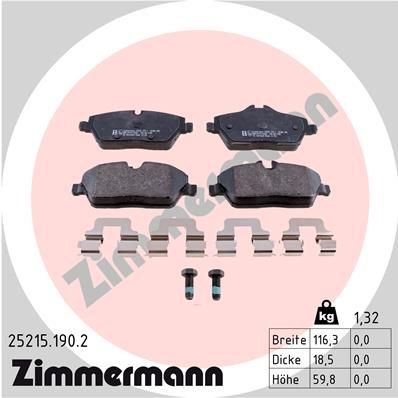 ZIMMERMANN Kit pastiglie freni 25215.190.2 ZIMMERMANN 25215.190.2 Kit pastiglie freno Mercedes W166 prezzo