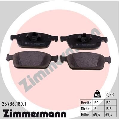 ZIMMERMANN Brzdové doštičky/platničky 25736.180.1 Športové brzdové doštičky ZIMMERMANN Ford CAPRI 25736.180.1