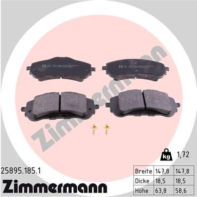 ZIMMERMANN Bremseklodser 25895.185.1 Sports bremseklodser ZIMMERMANN Citroën C3 25895.185.1