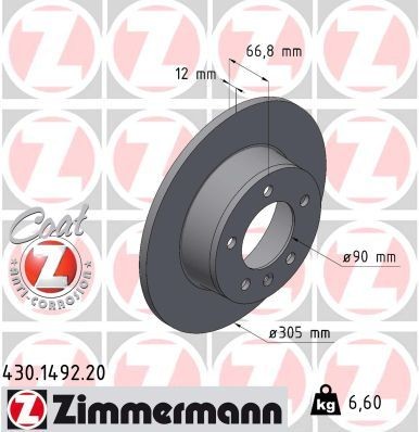 ZIMMERMANN Remschijf 430.1492.20 Sportremschijven ZIMMERMANN MEGANE 430.1492.20 goedkoop
