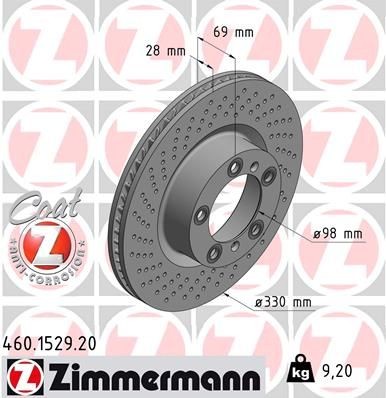ZIMMERMANN Piduriketas 460.1529.20 ZIMMERMANN 460.1529.20 Sport pidurikettad Porsche 991 Coupe hind