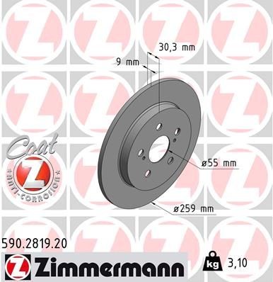 ZIMMERMANN Δισκόπλακα 590.2819.20 Αγωνιστικές δισκόπλακες ZIMMERMANN LEONE 590.2819.20 φθηνά