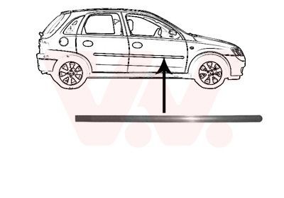Sier- / beschermingspaneel, deur VAN WEZEL 3777424 VAN WEZEL 3777424 Achtersierlijst OPEL COMBO 2015
