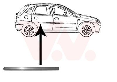 Baguette et bande protectrice, porte VAN WEZEL 3777426 VAN WEZEL 3777426 Enjoliveur de porte OPEL COMBO 2012
