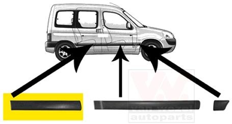 VAN WEZEL Sier- / beschermingspaneel, deur 4051426 VAN WEZEL 4051426 Achtersierlijst Peugeot 505 (551a) goedkoop