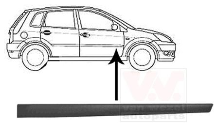 VAN WEZEL Baguette et bande protectrice, porte 1806424 VAN WEZEL 1806424 Baguette de porte Suzuki SX4 d'origine