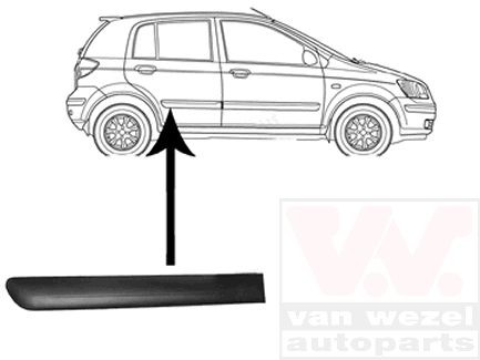 VAN WEZEL Suoja- / koristelista, ovi 8252426 VAN WEZEL 8252426 HYUNDAI Accent IV Hatchback (RB) koristelista hinta