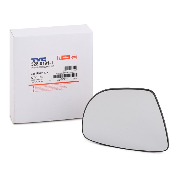 Speilglass, ytterspeil TYC 328-0191-1 TYC 328-0191-1 Sidespeilglass NISSAN MICRA 2023
