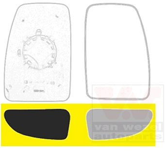 VAN WEZEL Peililasi, ulkopeili 3799834 Movano B Flatbed Kuorma-auto / Alusta (X62) sivupeilin lasi VAN WEZEL 3799834