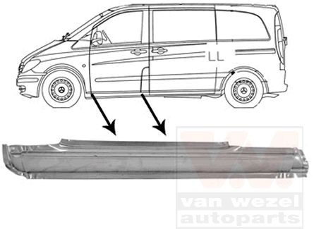 VAN WEZEL Rocker panel 3080101 Mercedes-Benz C209 Rocker panel 3080101 VAN WEZEL