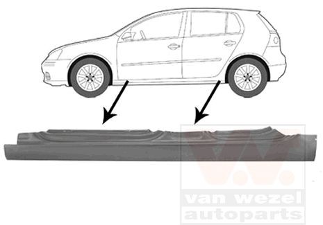 VAN WEZEL Prah dverí 5894103 VAN WEZEL 5894103 Kryty prahov FORD USA Mustang Mk7 Coupe (S650) lacné
