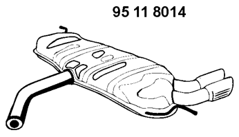 EBERSPÄCHER Panela de escape traseira 95 11 8014 95 11 8014 EBERSPÄCHER Silenciador traseiro Volkswagen baratos