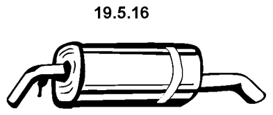 EBERSPÄCHER Einddemper 19.5.16 Peugeot 504 Achterdemper voor de uitlaat EBERSPÄCHER 19.5.16