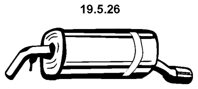 EBERSPÄCHER Bakre ljuddämpare 19.5.26 19.5.26 EBERSPÄCHER bakre ljuddämpare PEUGEOT 106