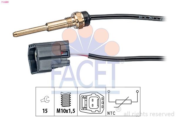 FACET Sensor, temperatura do líquido de refrigeração 7.3289 FACET 7.3289 Sensor de temperatura do líquido de arrefecimento Jaguar XE X760 originais preço