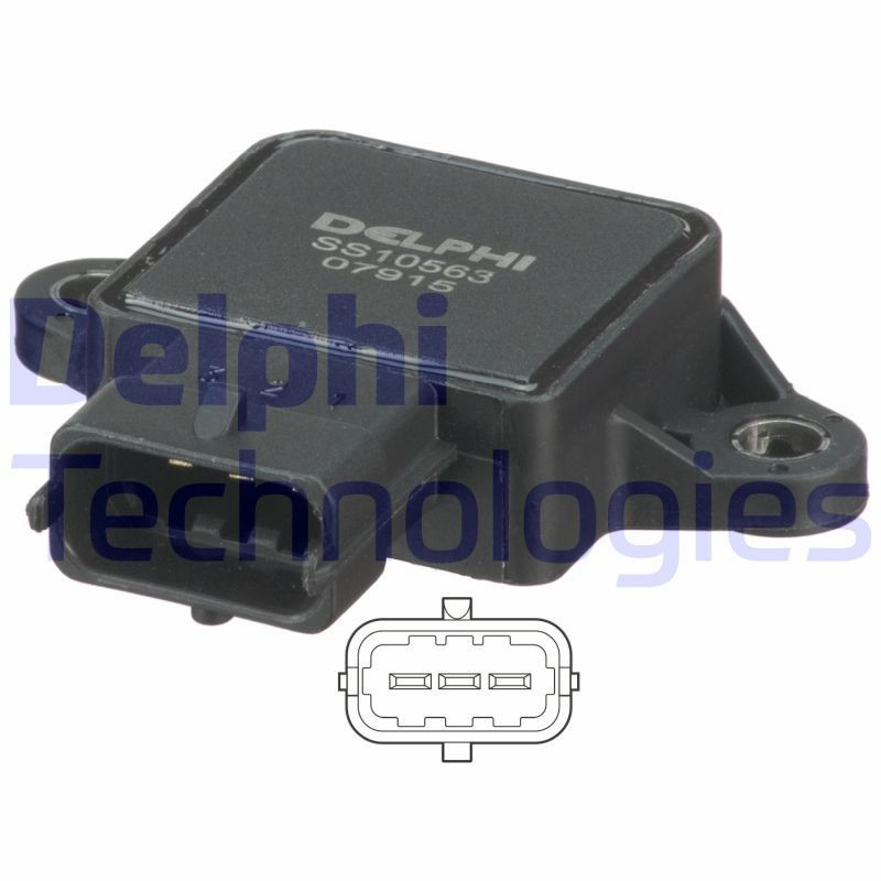 DELPHI Spjällägesgivare SS10563-12B1 DELPHI SS10563-12B1 Spjällägesgivare Saab 9-5 Kombi original