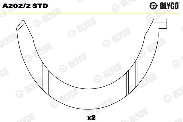 GLYCO Avstandsskive, veivaksel A202/2 STD GLYCO A202/2 STD Veivakselskiver Peugeot 407 Coupé originale pris