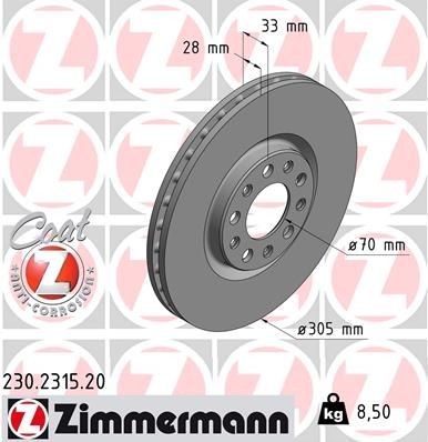 ZIMMERMANN Jarrulevy 230.2315.20 230.2315.20 ZIMMERMANN COAT Z Jarrulevyt JEEP GRAND CHEROKEE