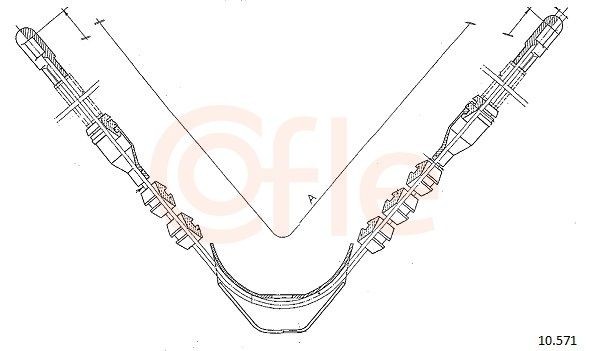 COFLE Hand brake cable 10.571 OPEL ASTRA COFLE handbrake 10571
