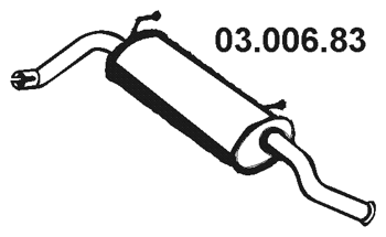 EBERSPÄCHER Bagpotte 03.006.83 Udstødning bagpotte EBERSPÄCHER Fiat STILO 03.006.83