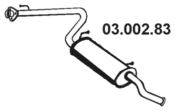 EBERSPÄCHER Einddemper 03.002.83 Fiat 127 Achterdemper voor de uitlaat EBERSPÄCHER 03.002.83