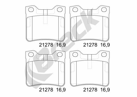 BRECK Brake pad set 21278 10 701 00 PEUGEOT 406 BRECK brake pads 212781070100