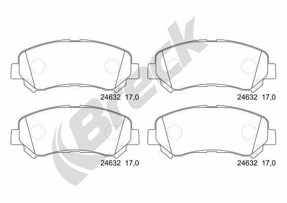 BRECK Brake pad set 24632 00 701 00 Suzuki GRAND VITARA BRECK brake pads 246320070100