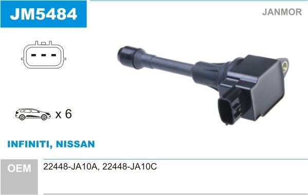 JANMOR Bobine d'allumage JM5484 Nissan PULSAR Unité de bobine d'allumage JANMOR JM5484