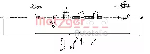 METZGER Handremkabel 17.1567 17.1567 Handremkabel TOYOTA LAND CRUISER METZGER