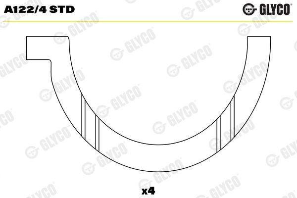 GLYCO Avstandsskive, veivaksel A122/4 STD GLYCO A122/4STD Veivakselskiver Vauxhall VX220 originale