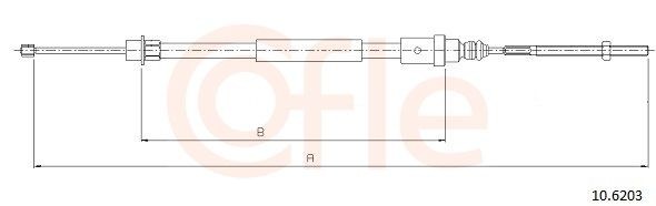 Tross, seisupidur COFLE 10.6203 COFLE 10.6203 PEUGEOT 406 2005 Käsijarru vaijeri