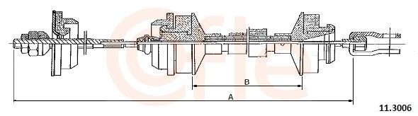 COFLE Ντίζα, μηχανισμός συμπλέκτη 11.3006 Ντίζα συμπλέκτη COFLE Peugeot BOXER 11.3006