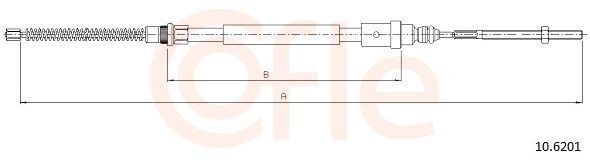 COFLE Cabo de aço, travão de estacionamento 10.6201 COFLE 10.6201 originais Travão de estacionamento Peugeot 406 Coupe custo