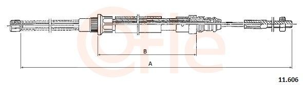 COFLE Ντίζα, φρένο ακινητοποίησης 11.606 COFLE 11.606 γνήσια Ντίζα χειροφρένου Peugeot 405 15B κόστος