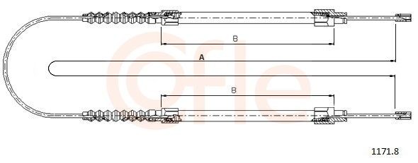 COFLE Tautrekk, håndbremse 1171.8 COFLE 1171.8 Tautrekk, håndbremse