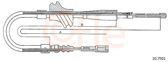 COFLE Hand brake cable 10.7501 COFLE 10.7501 Audi Coupe B2 emergency brake replacement