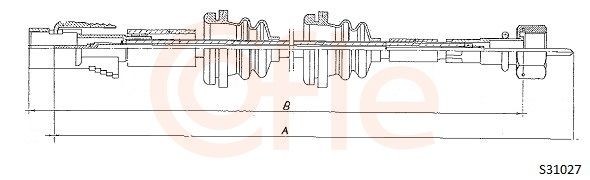 COFLE Hriadeľ tachometra S31027 Lanko tachometra Volkswagen COFLE S31027