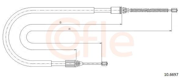 COFLE Hand brake cable 10.6697 Renault JA0/1_ Handbrake kit 10.6697 COFLE
