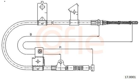 COFLE Håndbremsekabel 17.0001 COFLE 17.0001 Bluebird Sylphy G10/N16 Parkeringsbremse pris