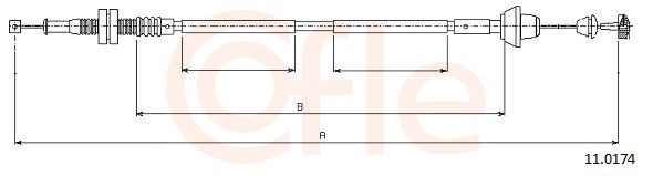 COFLE Cavo acceleratore 11.0174 COFLE 11.0174 Filo acceleratore Abarth 500 / 595 / 695 originali