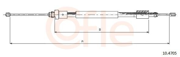 COFLE Câble de frein à main 10.4705 Peugeot 106 Câble de frein de stationnement COFLE 10.4705