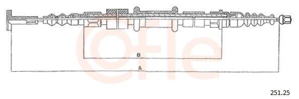 COFLE Hand brake cable 251.25 Lancia THEMA COFLE handbrake cable 25125