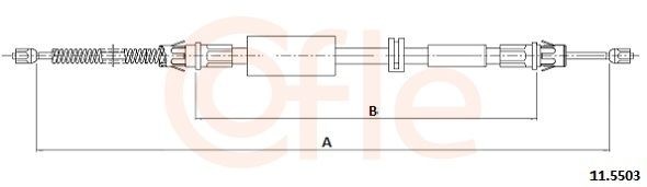 COFLE Cabo de aço, travão de estacionamento 11.5503 COFLE 11.5503 Cabo de aço travão de estacionamento Ford Mondeo GBP preço