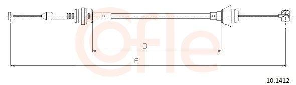 COFLE Cabo do acelerador 10.1412 COFLE 10.1412 Cabo do acelerador Volkswagen DERBY originais