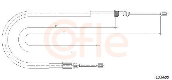 COFLE Håndbremsekabel 10.6699 Bremsekabel COFLE Renault KANGOO 10.6699