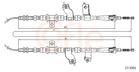 Handremkabel COFLE 17.3501 COFLE 17.3501: Handremkabel Daewoo MATIZ 2024