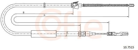 COFLE Tautrekk, håndbremse 10.7515 Håndbremsekabel COFLE TT 10.7515 billige