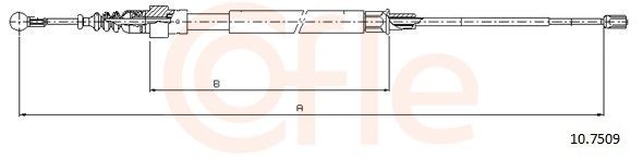 COFLE Handbromsvajer 10.7509 COFLE 10.7509 Handbromsvajer VW Polo 6 original